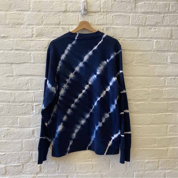 Tory Burch || Tory Sport Tie Dye French Terry Crew Sweatshirt Oversized Blue S - Picture 4 of 8